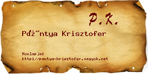 Pántya Krisztofer névjegykártya